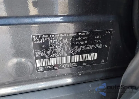 2021 Toyota Rav4 Xle Premium z USA, uszkodzony, nr VIN 2T3A1RFV2MC189388